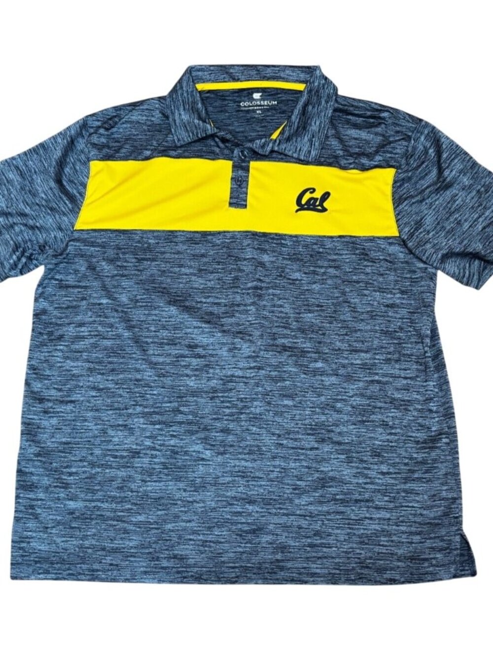 Cal UC Berkeley Golden Bears Polo Shirt Mens XL Heathered Gray & Gold